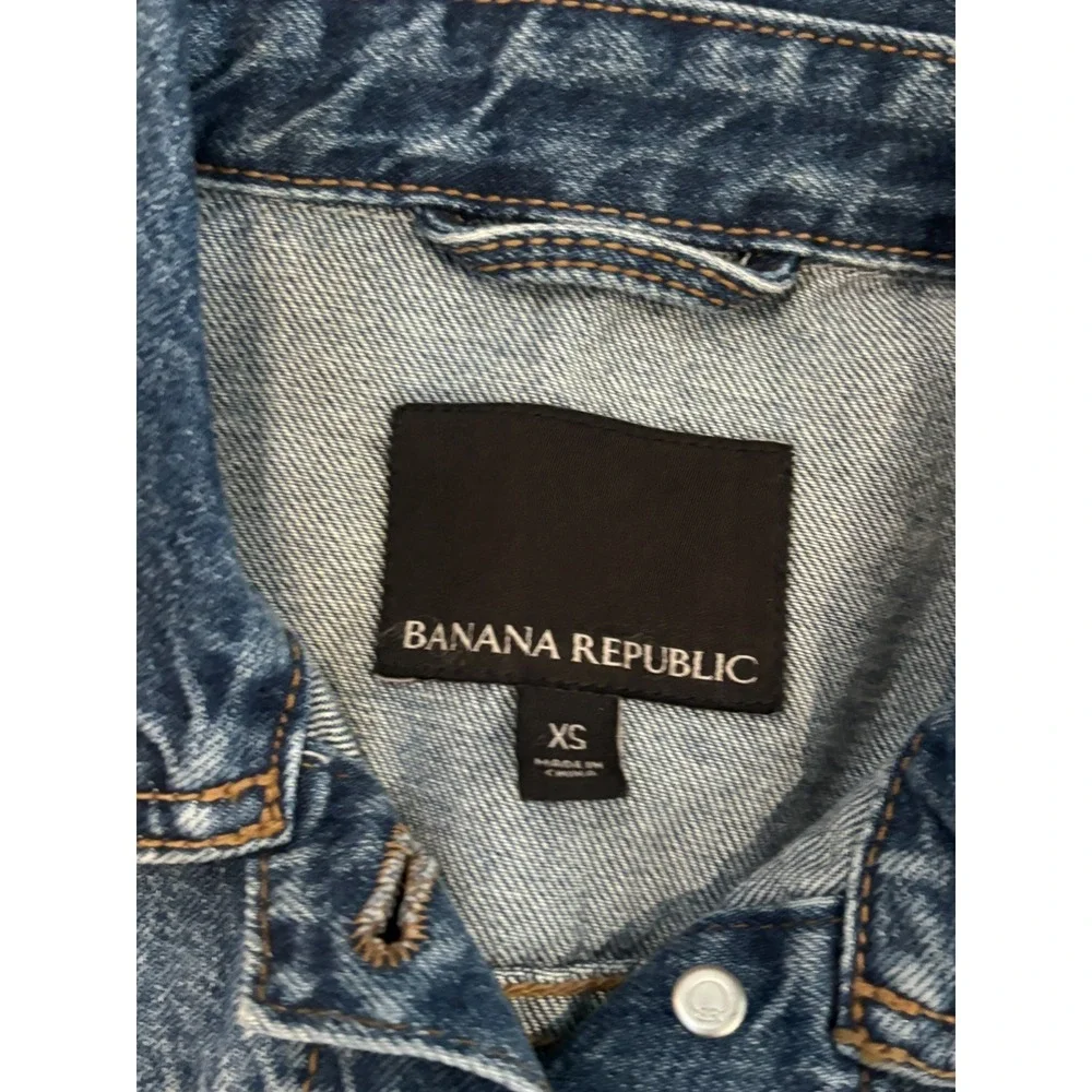 Banana Republic Denim Jean Jacket Womens XS Blue Button Front Long Sleeve